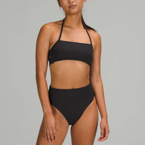 lululemon athletica Other - Lululemon Black Halter Cross-Back Swim Top + Mid-Rise Swim Bottom (SWIM SET)